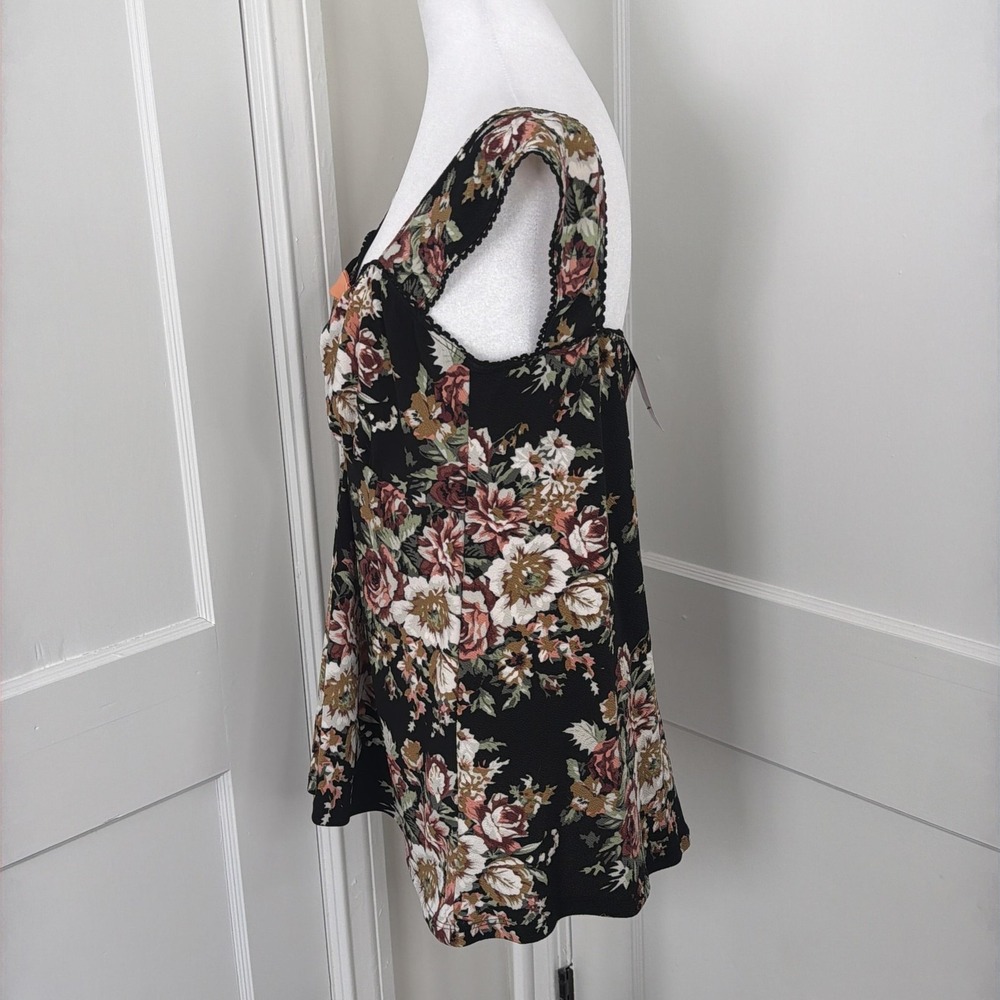 Demi Loon Top Womens XL Floral Pinup Babydoll Cami Tank Coquette Whimsigoth NEW - Picture 6 of 9